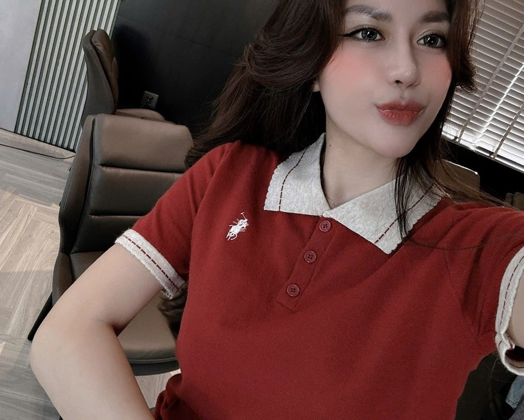 ÁO LEN CỘC POLO ĐỎ NỮ THU ĐÔNG
