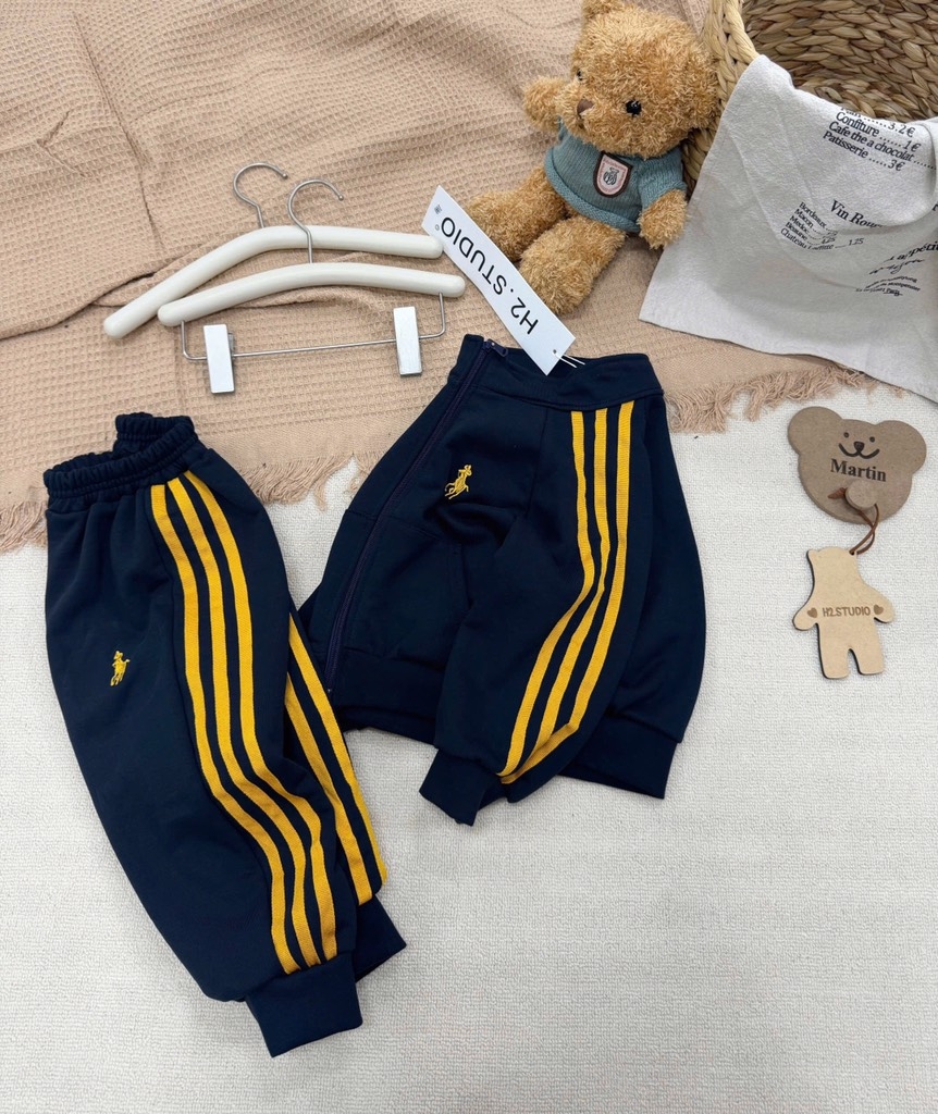 SET BỘ DÀI NỈ KHOÁC THỂ THAO THÊU NGỰA BÉ TRAI