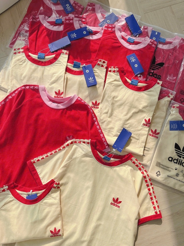 PHÔNG VALENTINE ADIDAS TIM PHỐI CỔ CỘC TAY NỮ SẴN