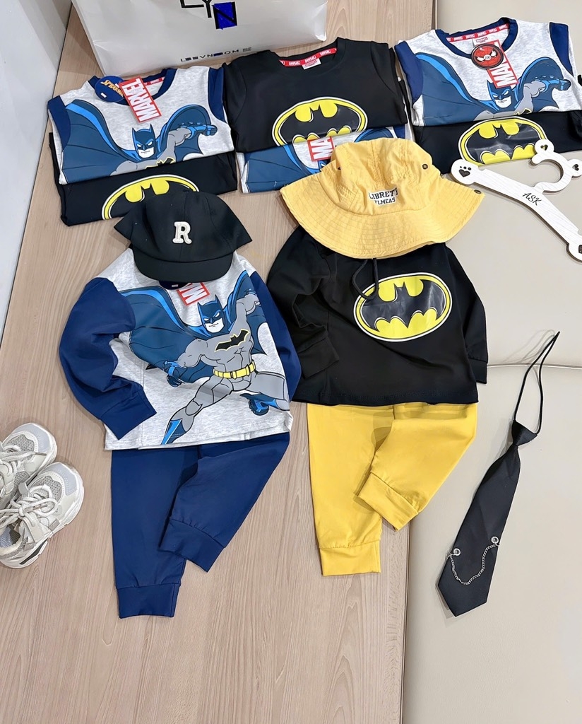 SET 2 BỘ BATMAN VÀNG ĐEN DÀI BÉ TRAI