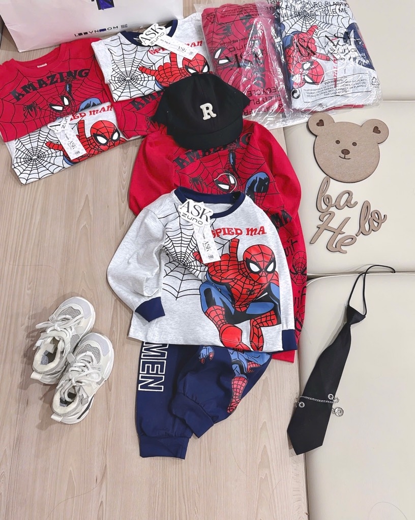 SET 2 BỘ DÀI TAY NGƯỜI NHỆN BÉ TRAI (LOAD LẠI GIÁ)