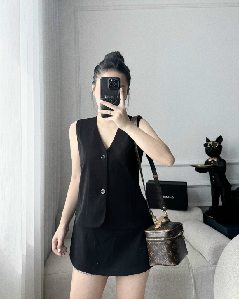 SET NỮ ÁO GILE + CHÂN VÁY ZR XUẤT (Sale 99k)