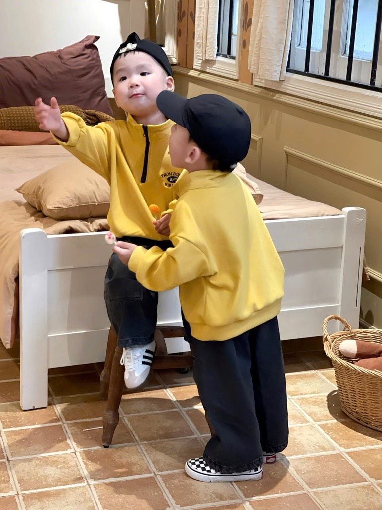 SET BỘ DÀI ÁO NỈ VÀNG QUẦN BÒ BÉ TRAI