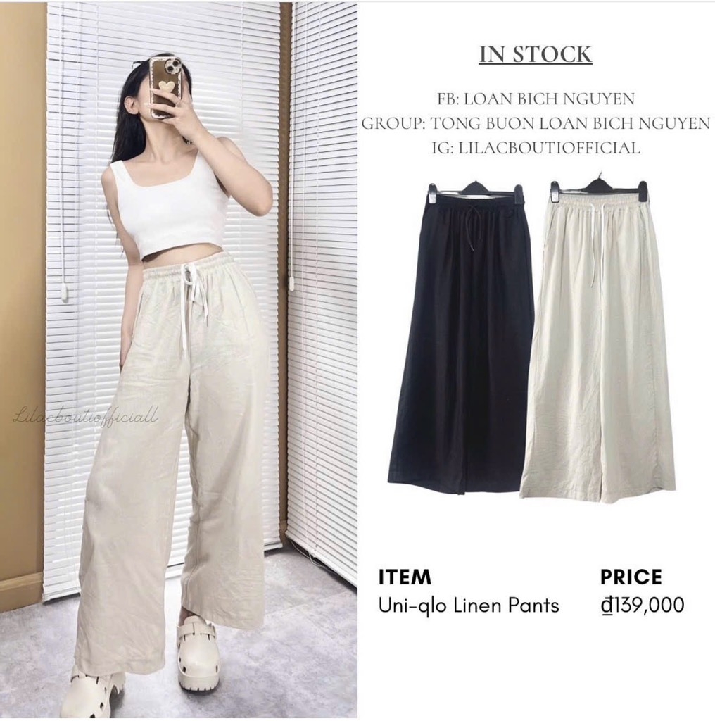 SET 2 QUẦN SUÔNG ĐEN BE CHUN DÂY NỮ