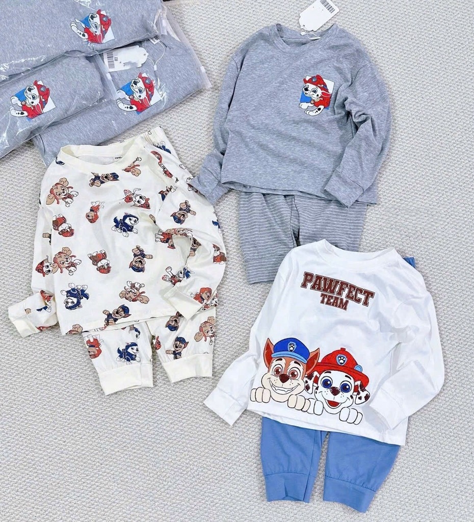 SET 3 BỘ DÀI PAW PATROL TRẮNG GHI BÉ TRAI