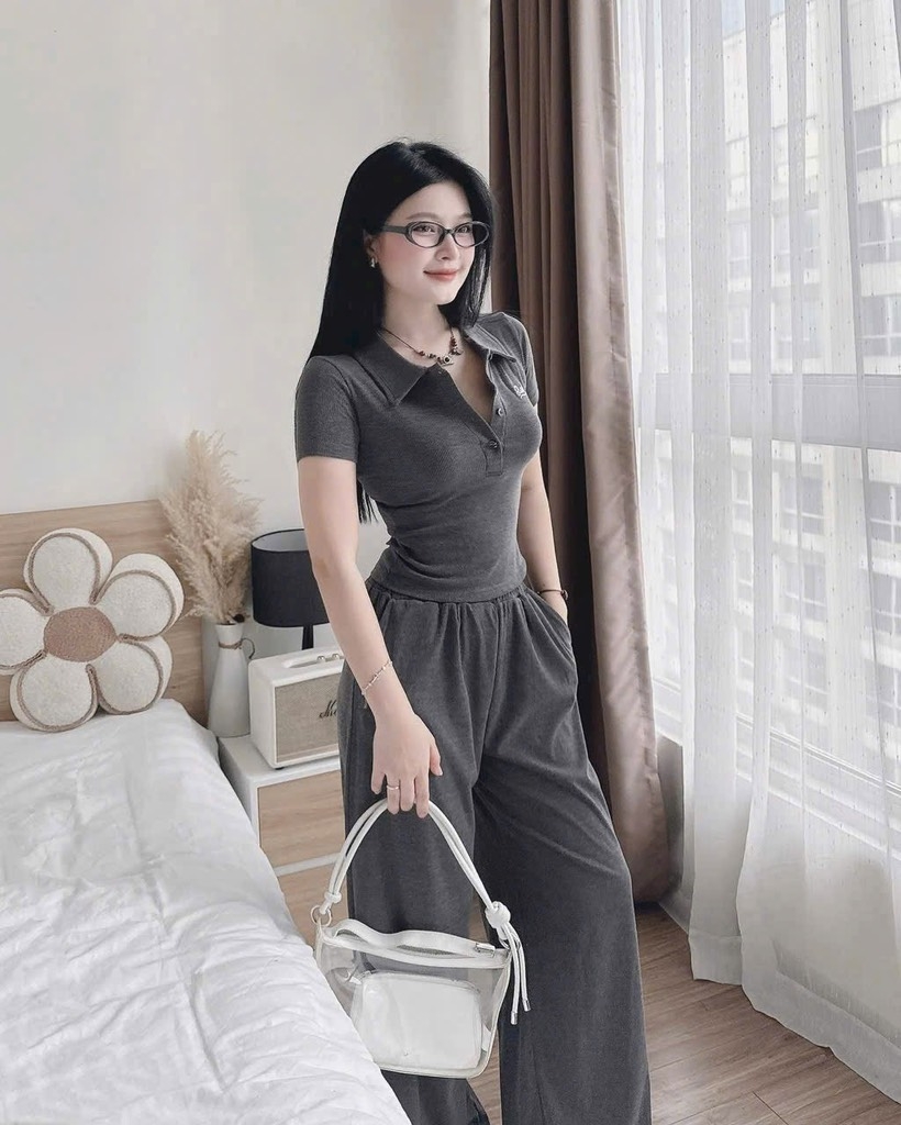 SET BỘ ÁO CỘC QUẦN DÀI THÊU CHỮ BAD NỮ THU ĐÔNG (SALE 99k)