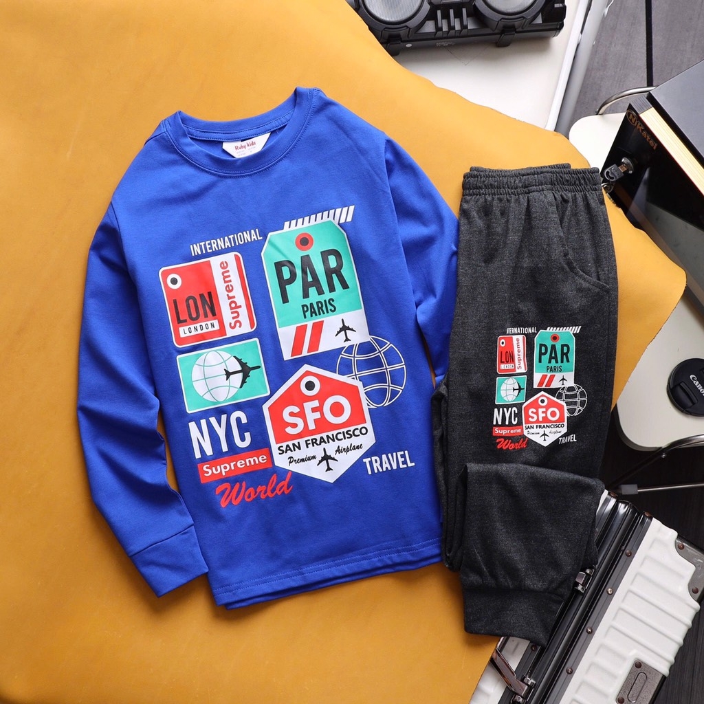 SET BỘ DÀI TAY SIZE ĐẠI 6 MÀU BÉ TRAI