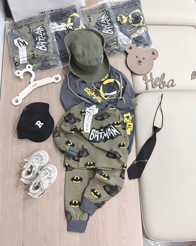 SET 2 BỘ DÀI BATMAN RÊU GHI BÉ TRAI