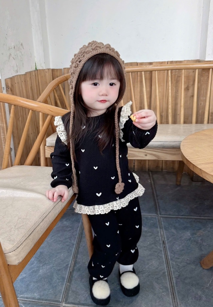 SET 2 BỘ DÀI TỔ ONG BÈO TIM BÉ GÁI SẴN (sale 85k)