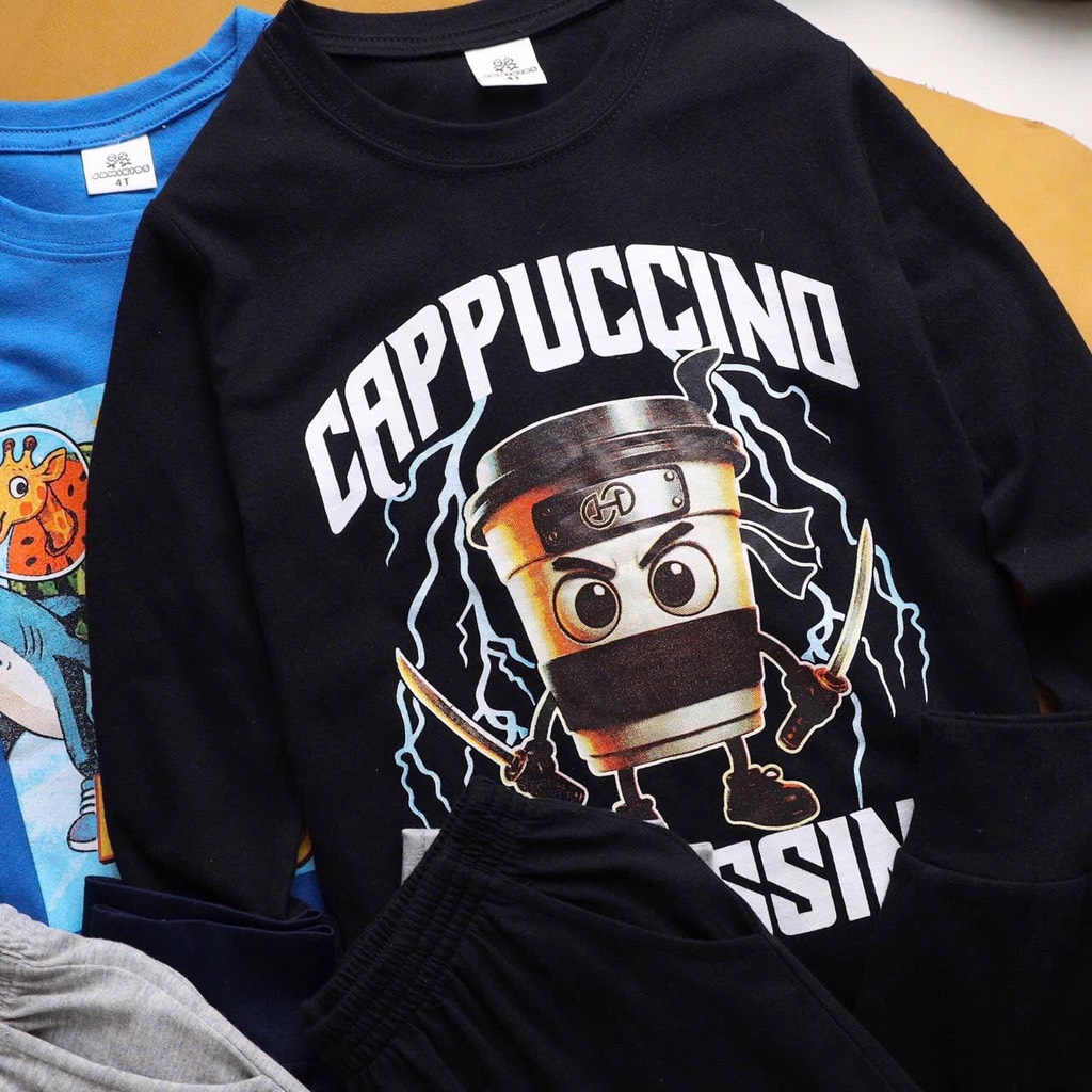 SET BỘ DÀI TAY HOẠT HÌNH BÉ TRAI SIZE ĐẠI