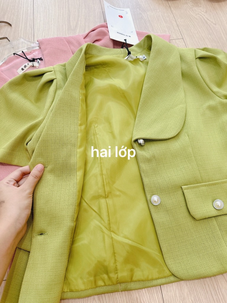 SET DẠ WEET LI-EN CỔ V SEN CÚC NGỌC QUẦN LI SẴN