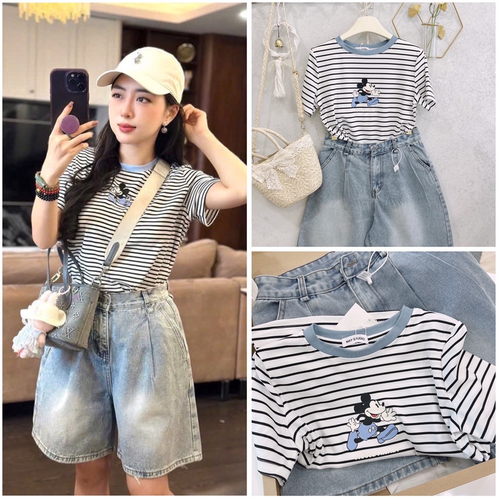 SET BÒ ÁO DÍP TĂM KẺ PHỐI MIX QUẦN LI BẠC NỮ