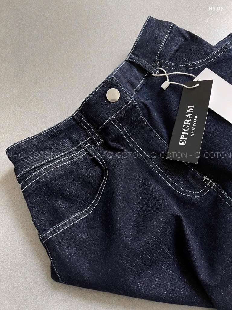 CHÂN VÁY DÀI JEAN NỮ CHỈ NỔI XẺ SAU SẴN