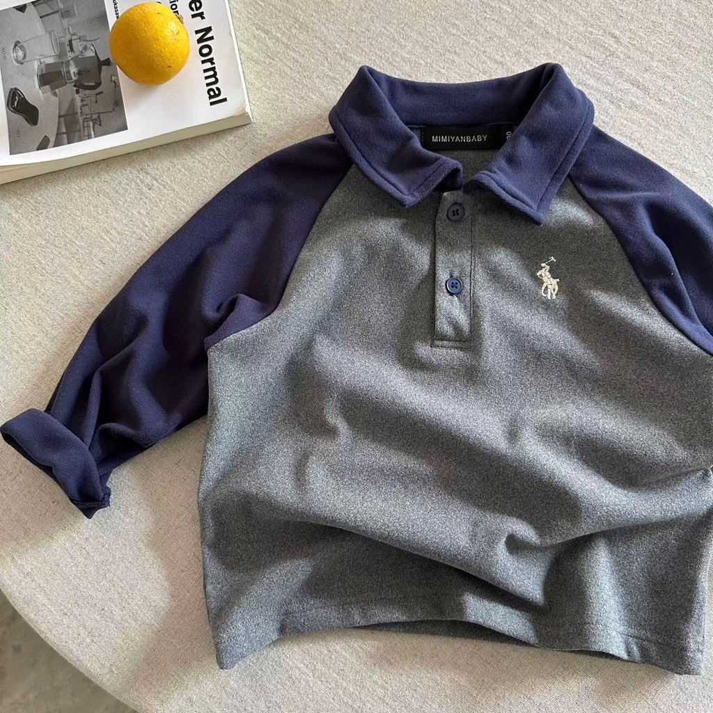 SET 4 ÁO POLO DÀI TAY CAO CẤP BÉ TRAI SẴN