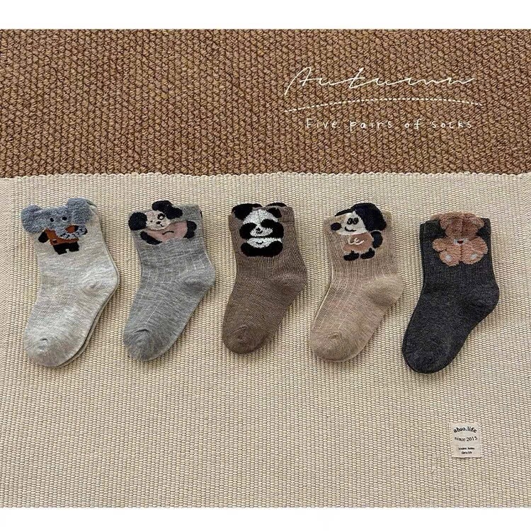 ĐỒ LÓT - SET 10 ĐÔI TẤT COTTON HÌNH ĐỘNG VẬT CUTE BÉ TRAI BÉ GÁI SẴN