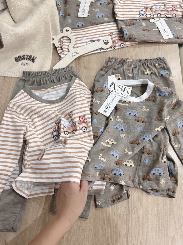 SET 2 BỘ DÀI Ô TÔ CHẤT XƯỢC TONE RÊU KẺ BÉ TRAI