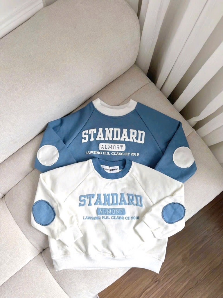 SET 2 BỘ DÀI NỈ HÀN STANDARD TRẮNG PHỐI XANH BÉ TRAI