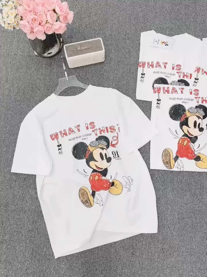 ÁO PHÔNG DISNEY TRẮNG CỘC TAY NỮ SẴN