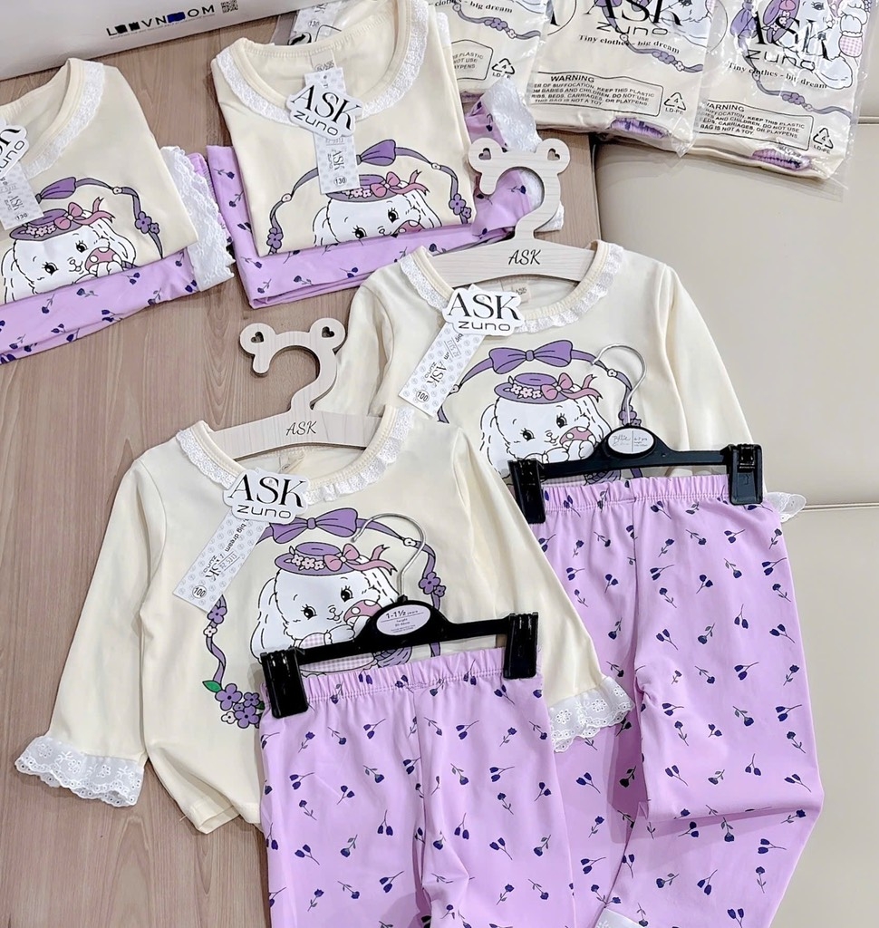 SET BỘ DÀI REN QUẦN TÍM BÉ GÁI SẴN