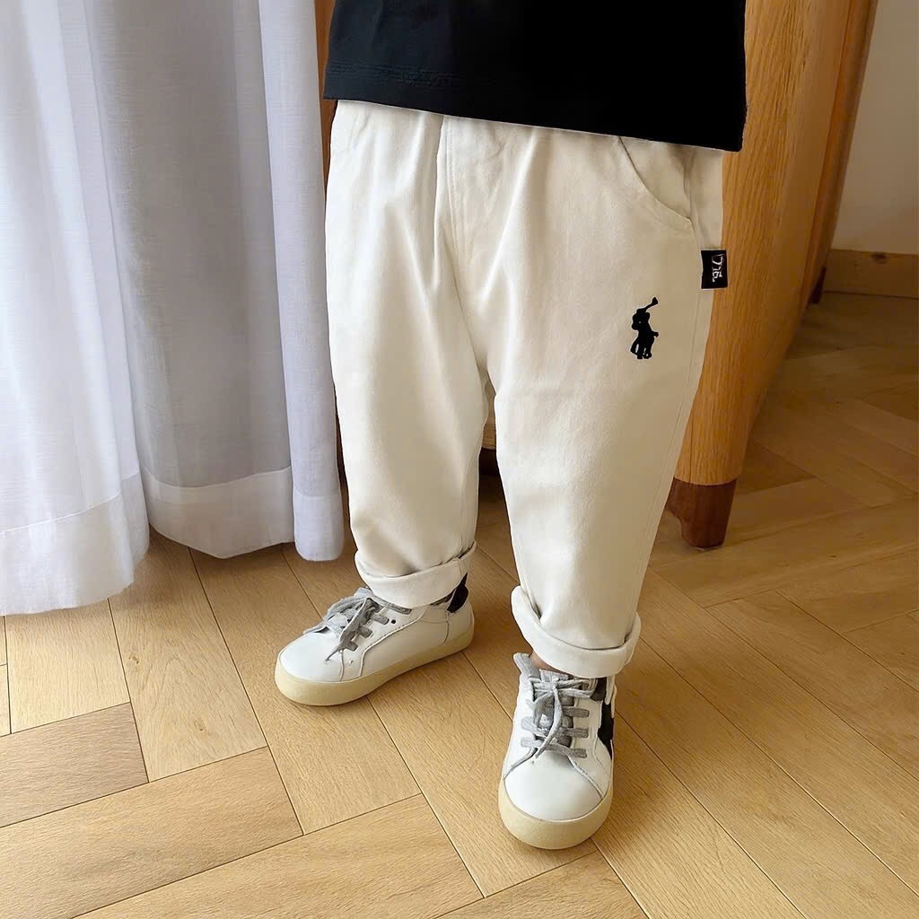 SET 3 QUẦN DÀI KAKI THÊU NGỰA BÉ TRAI