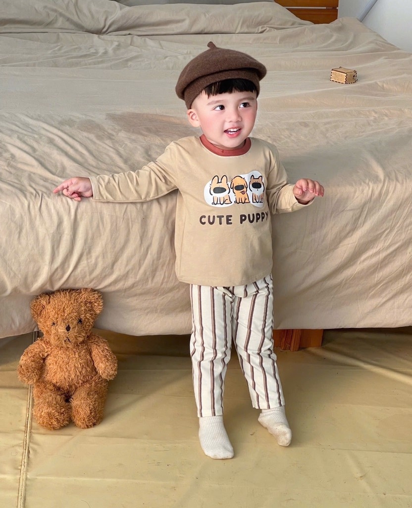 SET 2 BỘ DÀI COTTON CUTE PUPPY SIÊU CƯNG BÉ TRAI