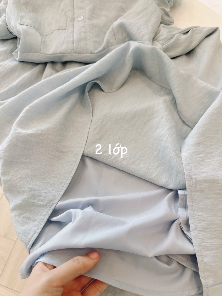 VÁY XOÈ NHẸ CỔ TRẮNG NỮ