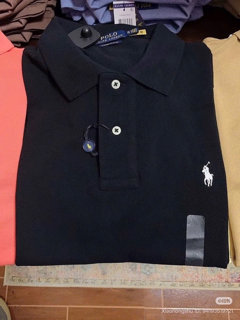 ÁO POLO ĐEN CỘC TAY THÊU NGỰA NỮ