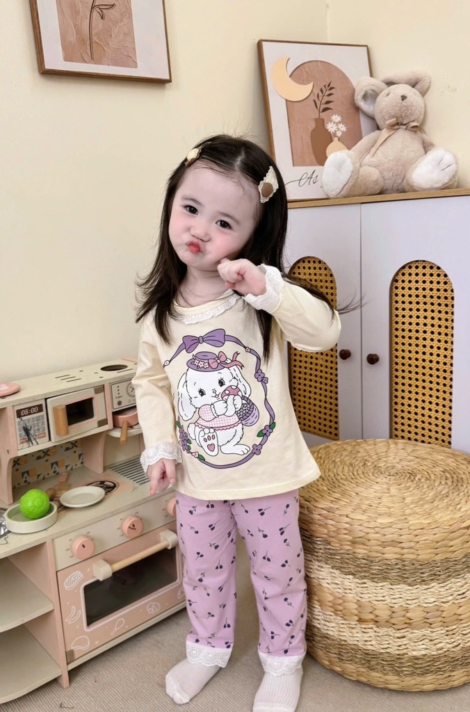 SET BỘ DÀI REN QUẦN TÍM BÉ GÁI SẴN