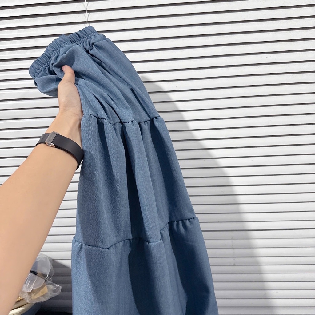 SET ÁO VÀNG CHÂN VÁY XANH DÀI NỮ