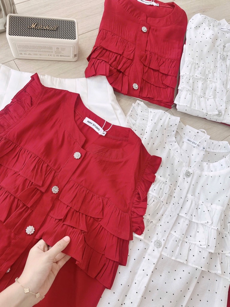 SET ÁO PHỐI BÈO 2 MÀU KÈM QUẦN SHORT TAFFTA NỮ (sale 148k)