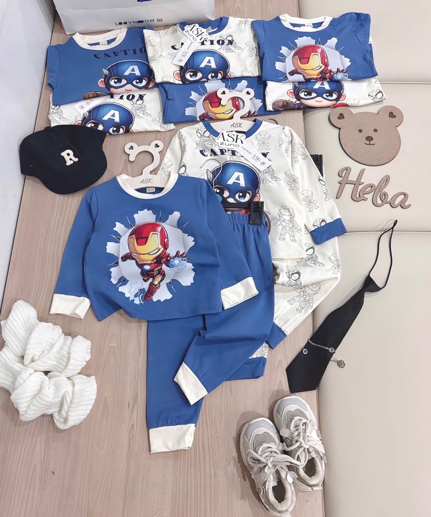 SET 2 BỘ DÀI IRONMAN CAPTION SIÊU NGẦU BÉ TRAI