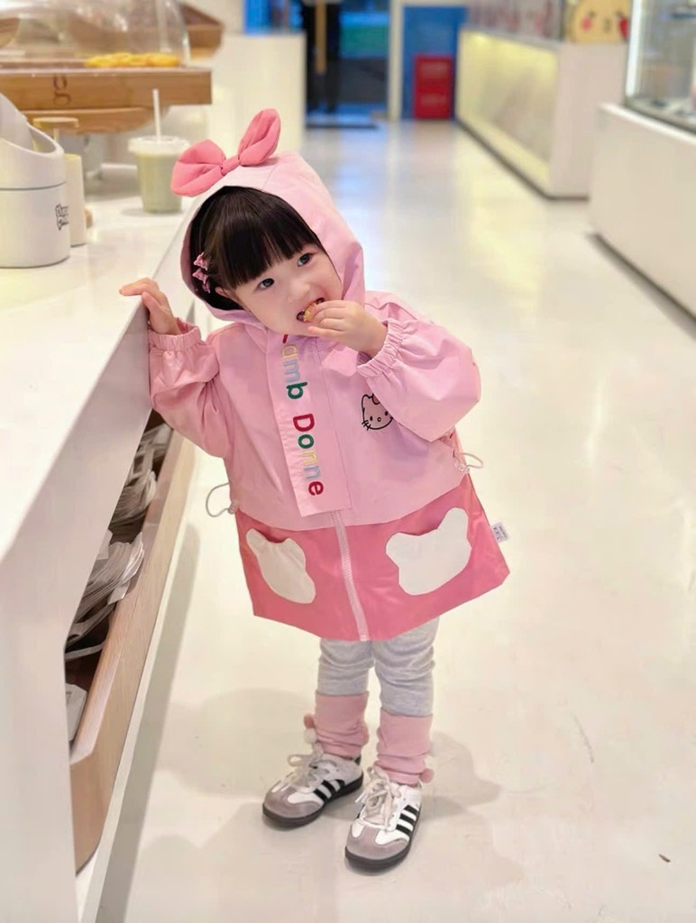 ÁO GIÓ LAMB DONNE MÀU HỒNG BÉ GÁI