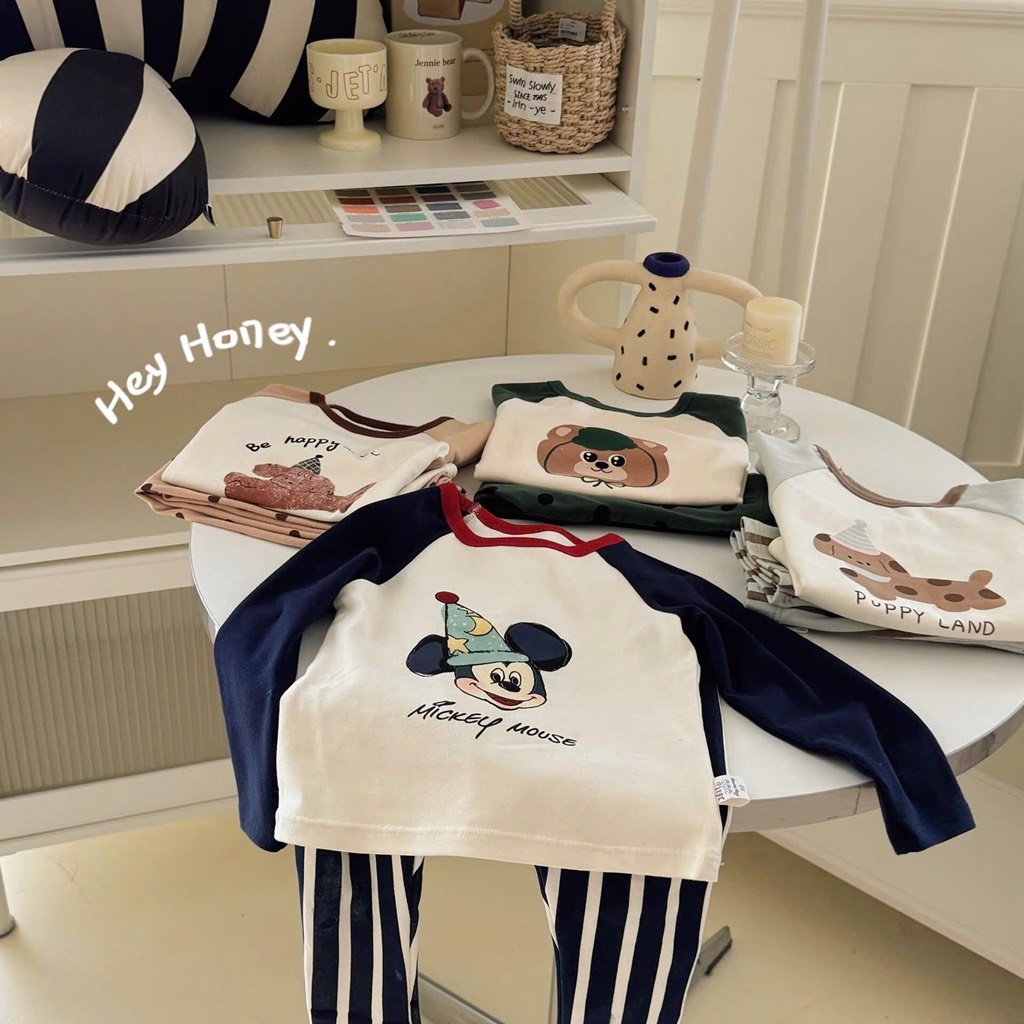 SET 2 BỘ DÀI CHÓ MK QUẦN KẺ SỌC BÉ TRAI