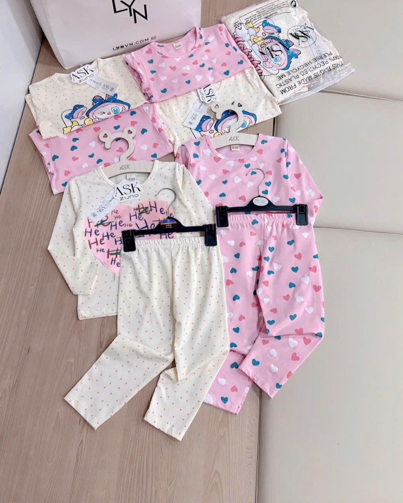 SET 2 BỘ DÀI TIM HỒNG HEHE CHUẨN HÀN BÉ GÁI