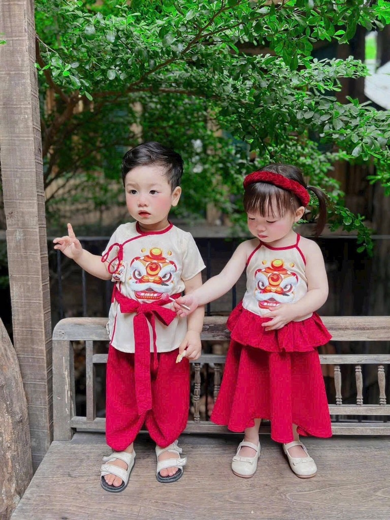 SET TRUNG THU KỲ LÂN ĐỎ BE BÉ TRAI BÉ GÁI SẴN