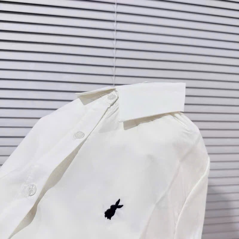 ÁO SƠ MI TRẮNG THÊU THỎ NỮ (XẢ 45k)