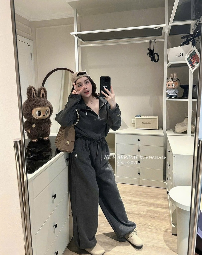 SET BỘ DÀI NỈ THÊU NGỰA 3 MÀU NỮ THU ĐÔNG