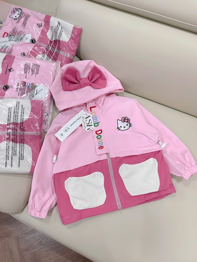 ÁO GIÓ LAMB DONNE MÀU HỒNG BÉ GÁI