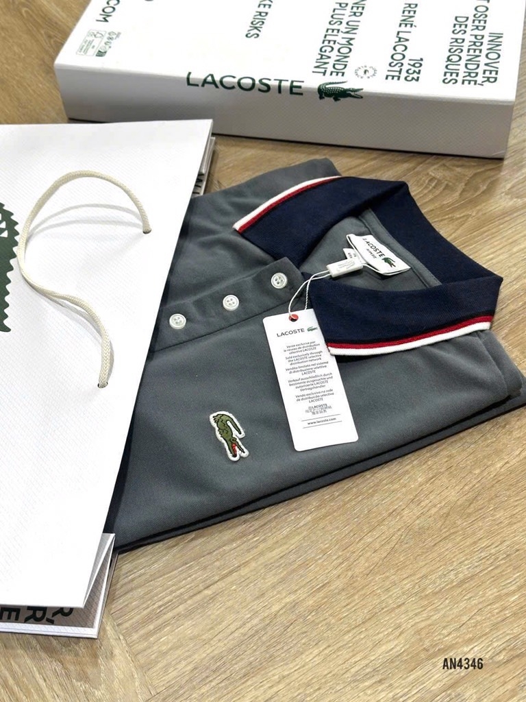 ÁO POLO THÊU CÁ SẤU CỔ VIỀN TRẮNG NAM