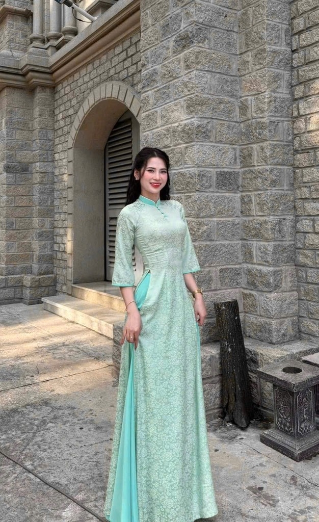 SET ÁO DÀI GẤM TẮM PHỐI CỔ MIX QUẦN VÁY LỤA CAO CẤP NỮ SẴN