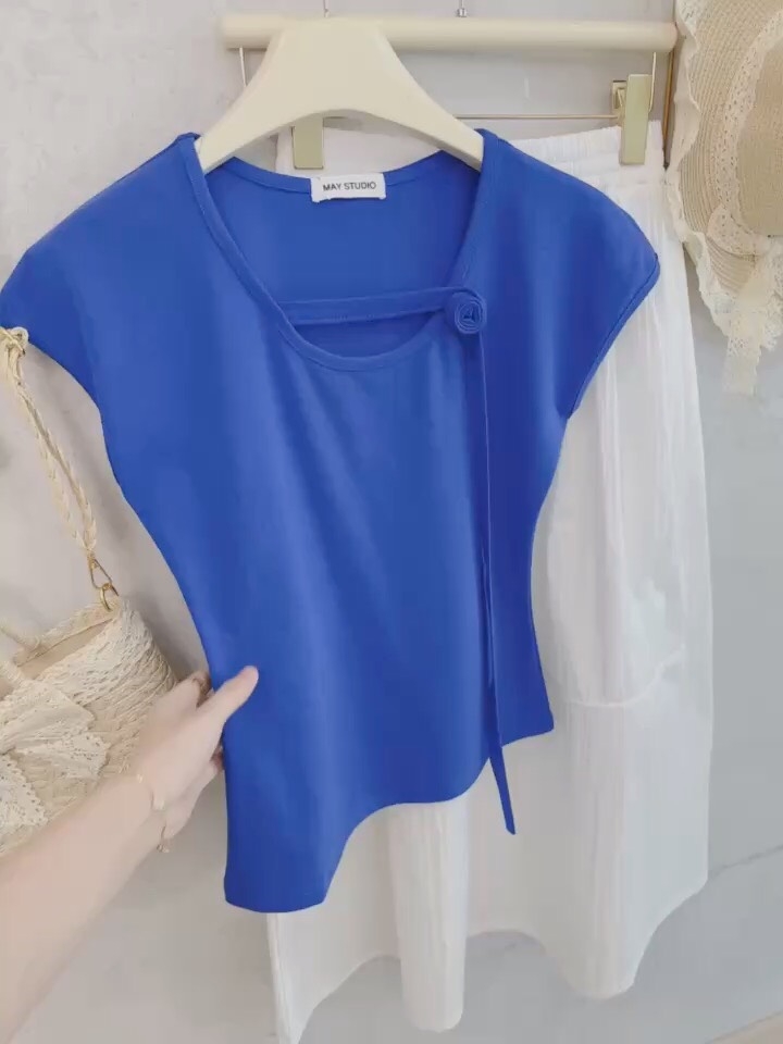 SET ÁO XANH HOA TẾT MIX CV HAI LỚP NỮ