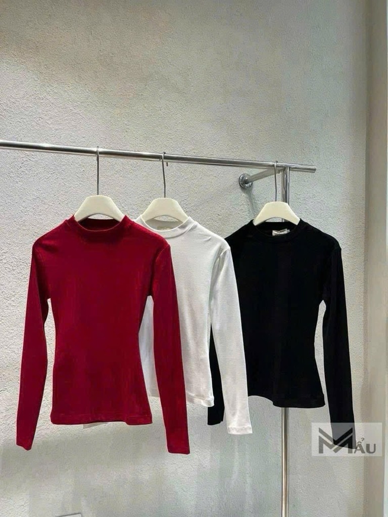 SET 3 ÁO ĐEN ĐỎ TRẮNG DÀI TAY NỮ THU ĐÔNG SẴN