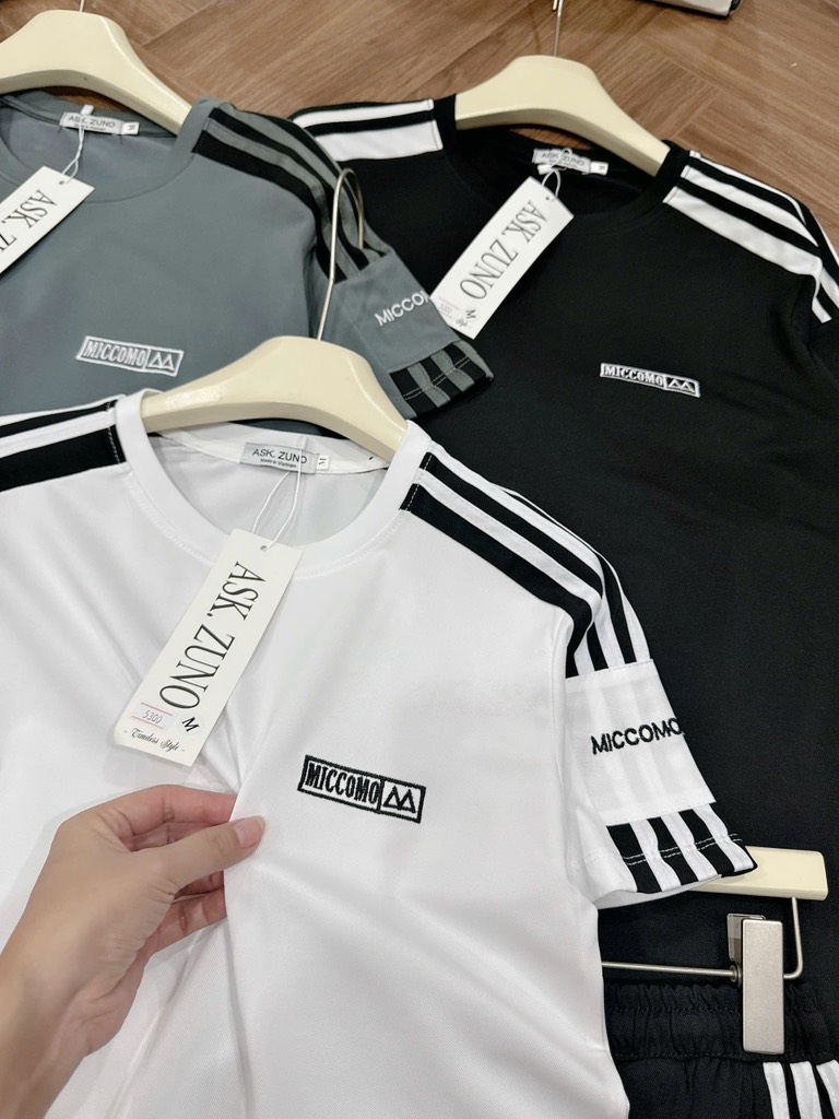 BỘ NAM CỔ TRÒN PHỐI KẺ 3 MÀU SẴN (sale 75k)