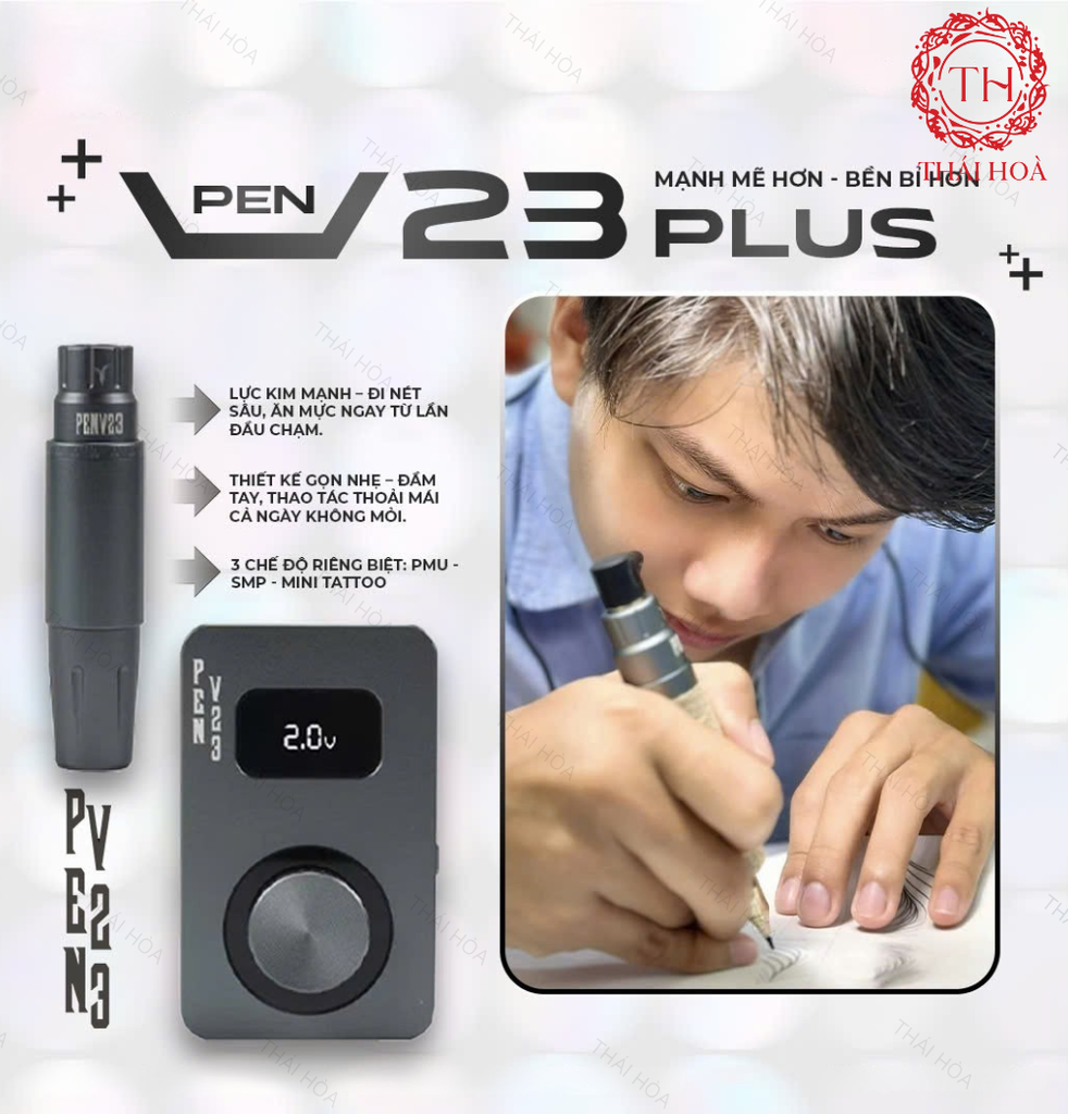 Máy Pen V23 Chính Hãng - Máy 3 Chế Độ Phun Xăm, Mini Tattoo, SMP ( Khắc Tên Miễn Phí Theo Yêu Cầu )