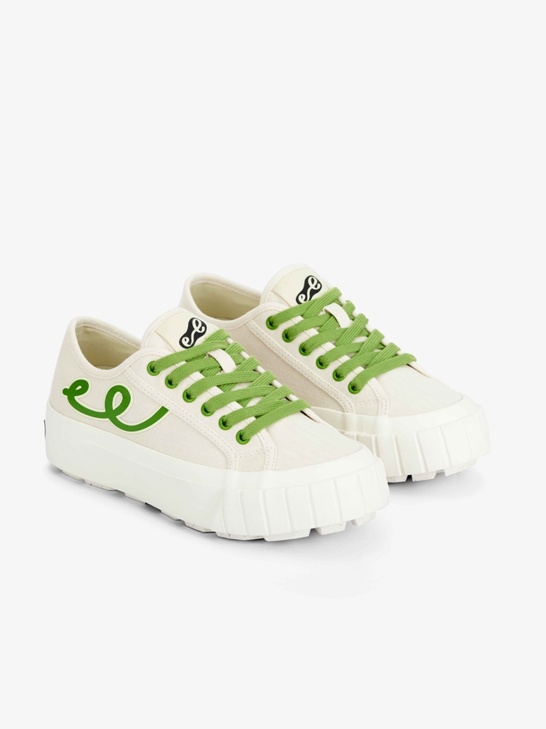 GEN E COLLECTION LOW TOP - VANILLA / GREEN - WOMEN
