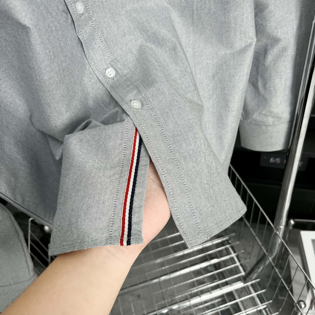 Áo Sơ Mi Bigsize Fold Tay dài Thêu con Ngựa Màu Xám