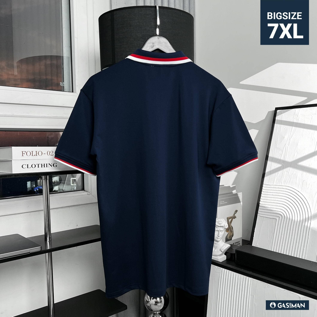 Áo Polo Bigsize Màu Xanh đen Thêu Gấu Phối cổ 3 màu