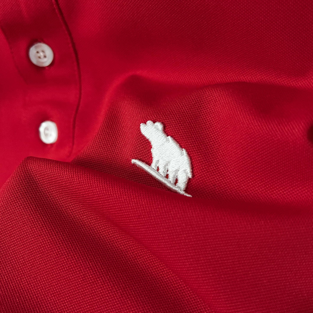 Áo Polo Bigsize Màu Đỏ Thêu Gấu Phối cổ 3 màu