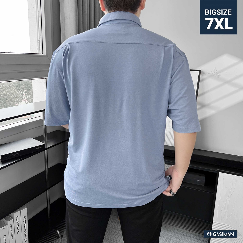 Áo Sơ mi Big size Flex Co giãn 4 chiều màu Xanh jean