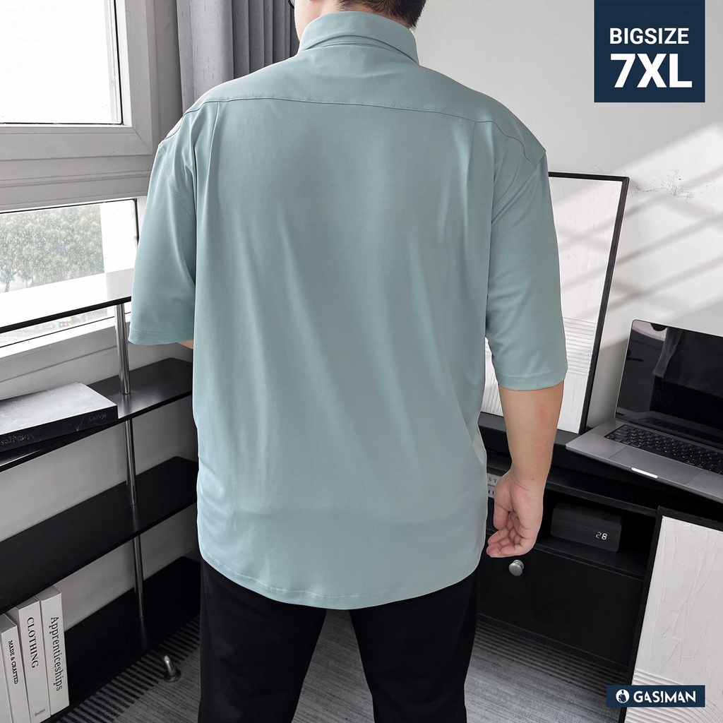 Áo Sơ mi Big size Flex Co giãn 4 chiều màu Xanh ngọc